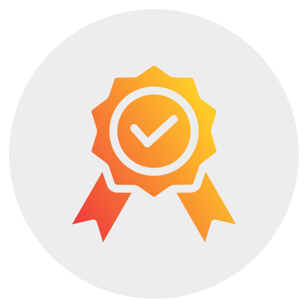 dessin de rosette orange avec coche