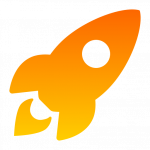 dessin de fusée orange qui décolle